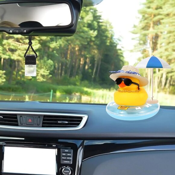 Beach Rubber Duck W/Sun Hat, Swim Ring, Necklace, Glasses & Sunshade, DIY Assemb - Picture 2 of 5